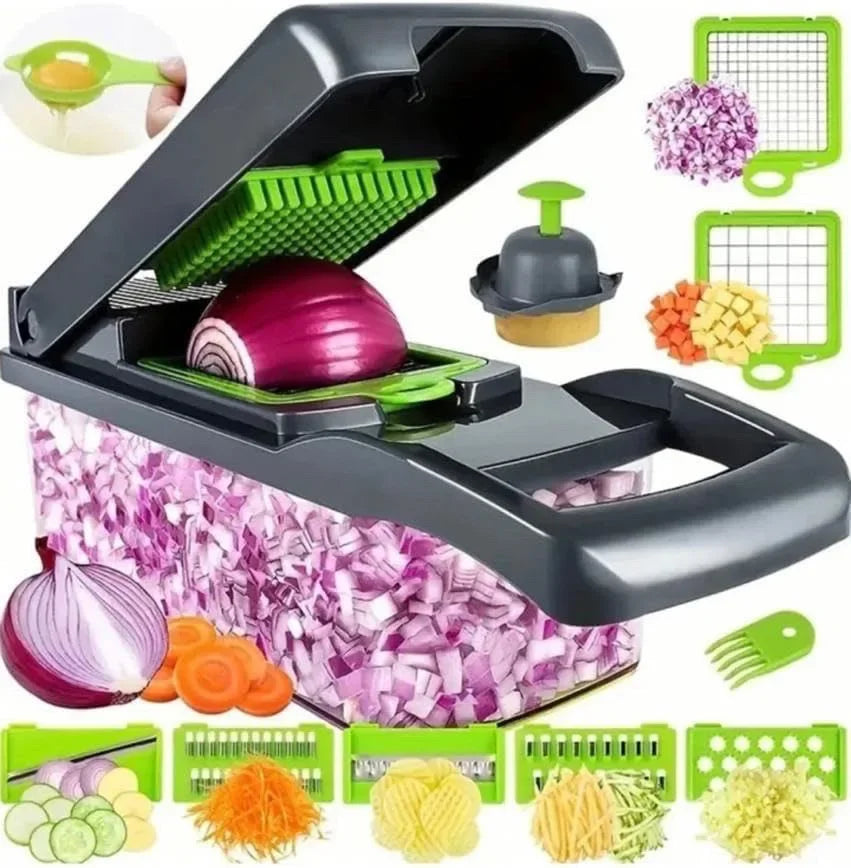 14-in-1 Multifunctional Vegetable Chopper & Slicer ā Onion Dicer, Food Grater & Kitchen Tool Set