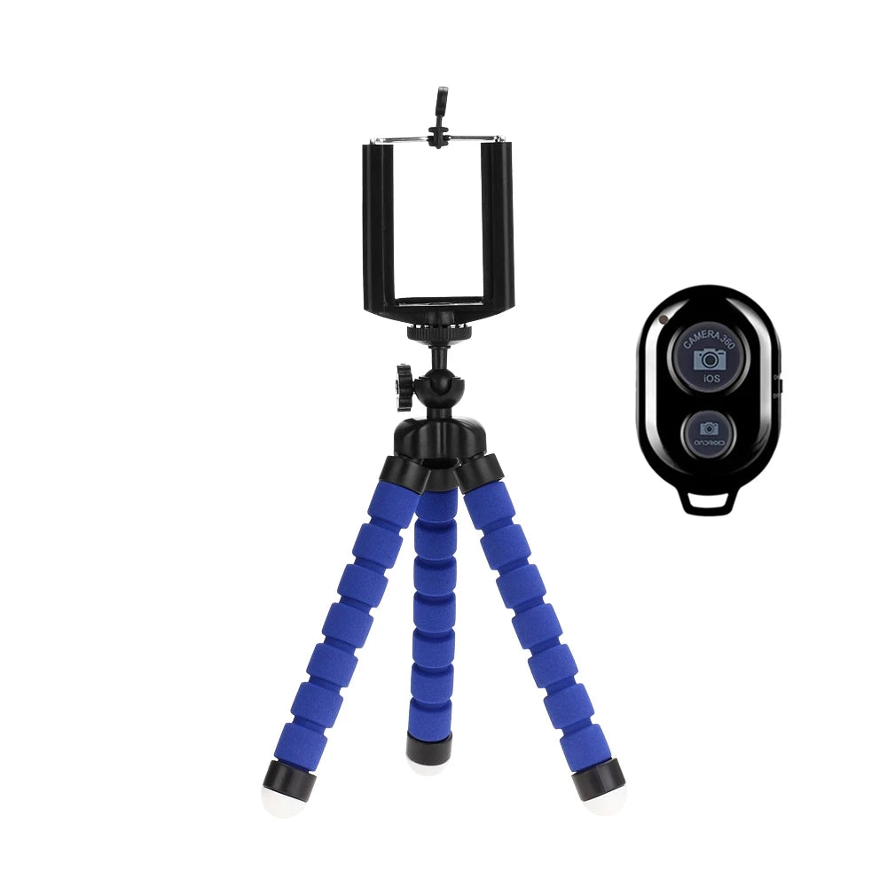 Flexible Octopus Mini Tripod for Smartphone – Universal Phone Holder with Bluetooth Remote Shutter
