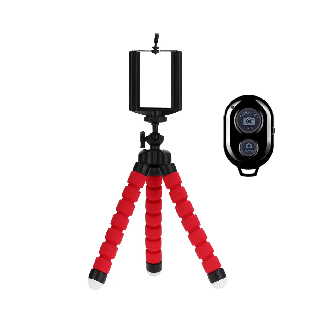 Flexible Octopus Mini Tripod for Smartphone – Universal Phone Holder with Bluetooth Remote Shutter
