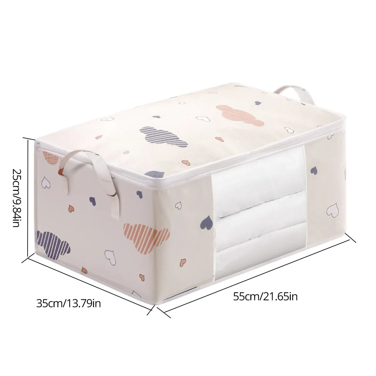 Large Capacity Storage Bag Organizer - Foldable Clothes & Bedding Organizer with Reinforced Handles