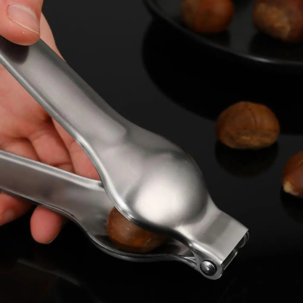 2-in-1 Stainless Steel Nut Cracker & Chestnut Opener — Ergonomic Kitchen Tool