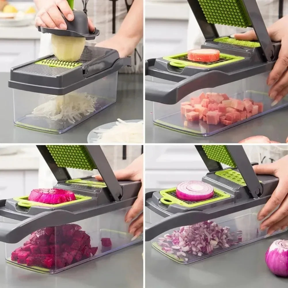 14-in-1 Multifunctional Vegetable Chopper & Slicer – Onion Dicer, Food Grater & Kitchen Tool Set