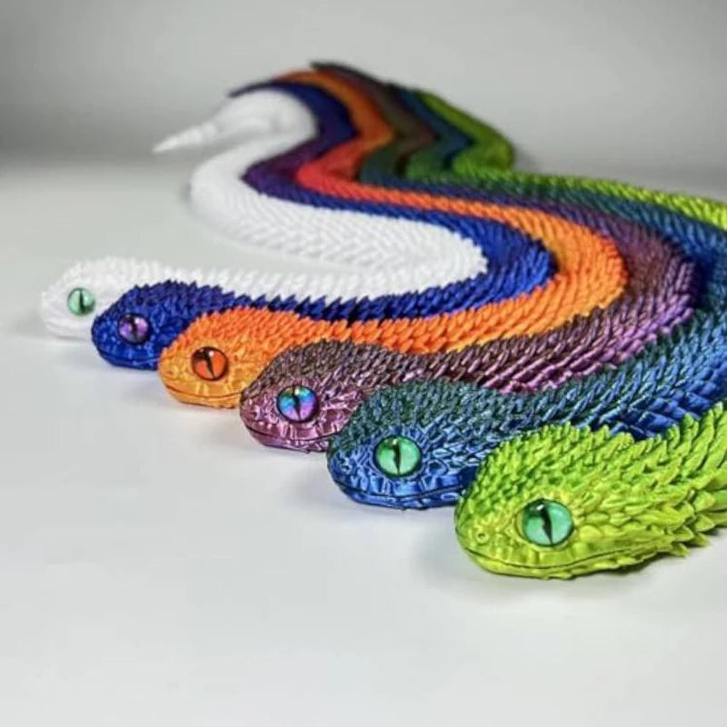 3D Printed Realistic Snake – Movable Joint Fidget Toy & Desk Ornament