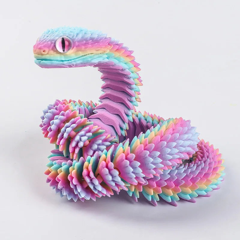 3D Printed Realistic Snake – Movable Joint Fidget Toy & Desk Ornament