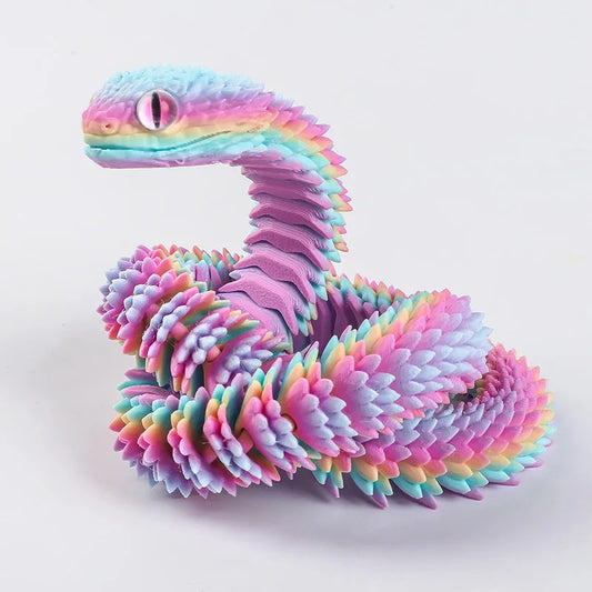 3D Printed Realistic Snake – Movable Joint Fidget Toy & Desk Ornament
