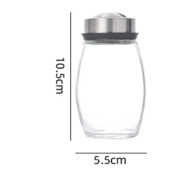 Glass Spice Jar Set with 360° Rotating Rack – Salt, Pepper & Seasoning Bottles for Kitchen Organization