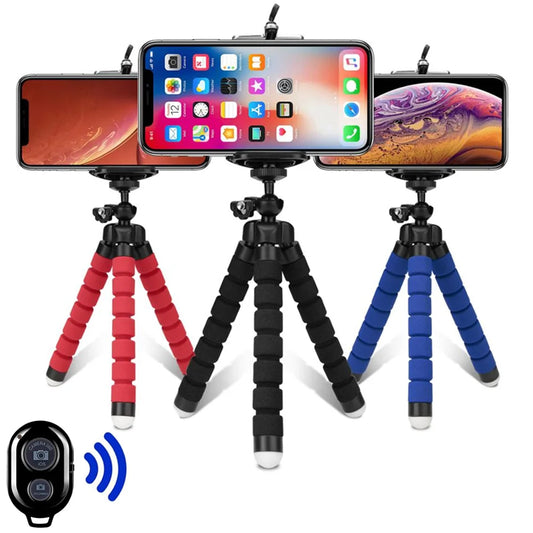 Flexible Octopus Mini Tripod for Smartphone – Universal Phone Holder with Bluetooth Remote Shutter