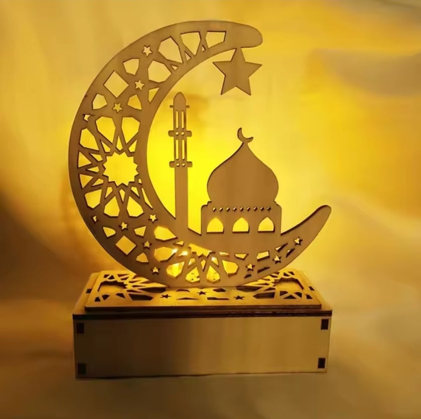 Ramadan Moon Lamp - LED Desk Light Islamic Decoration for Eid Mubarak