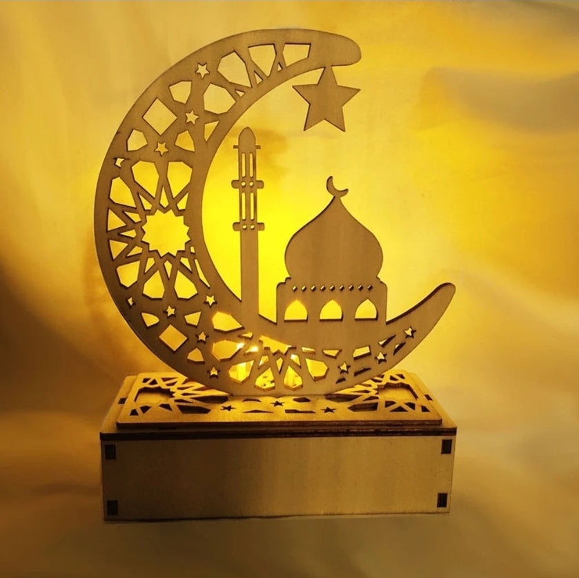 Ramadan Moon Lamp - LED Desk Light Islamic Decoration for Eid Mubarak