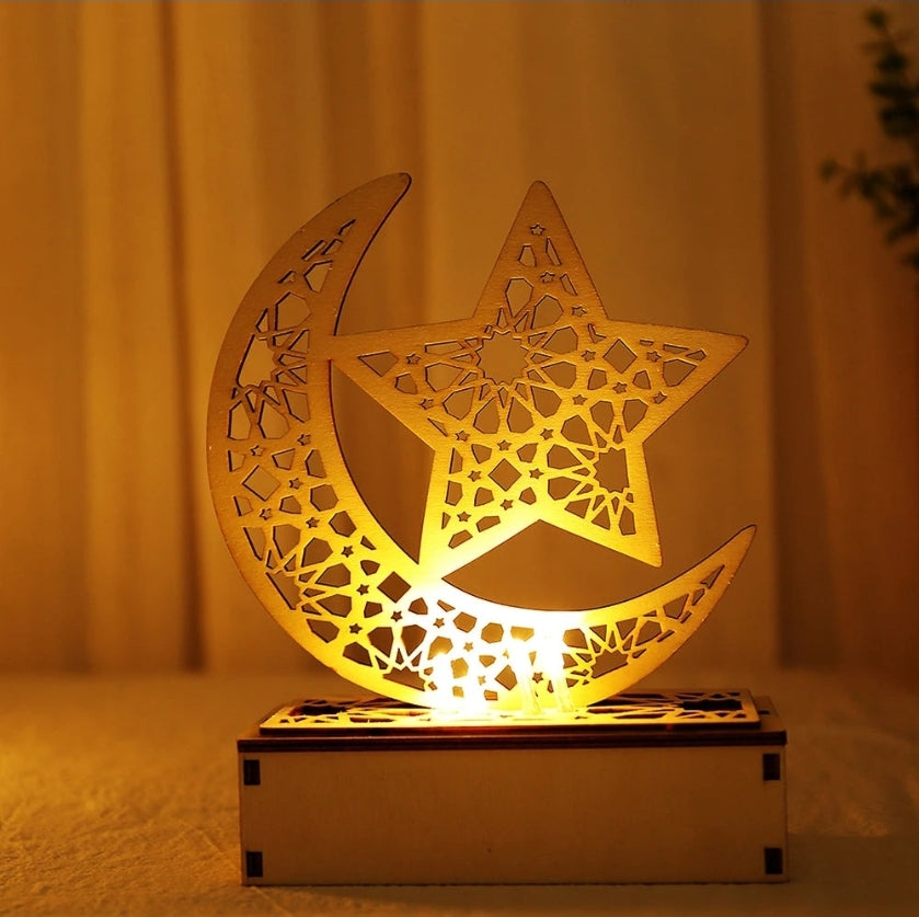 Ramadan Moon Lamp - LED Desk Light Islamic Decoration for Eid Mubarak