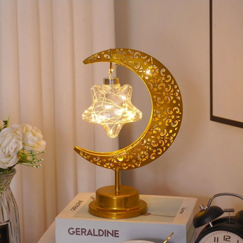 Ramadan Moon Lamp - LED Desk Light Islamic Decoration for Eid Mubarak