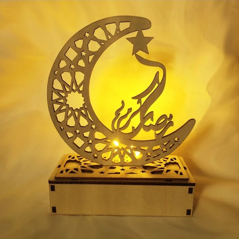 Ramadan Moon Lamp - LED Desk Light Islamic Decoration for Eid Mubarak
