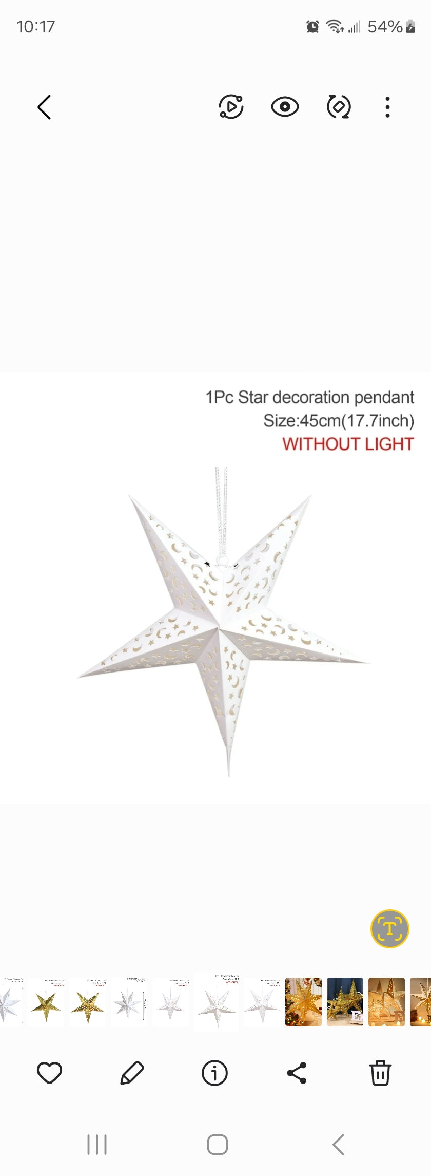 Ramadan Star Light - Hanging LED Pendant Decoration for Eid Mubarak