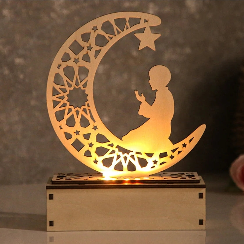 Ramadan Moon Lamp - LED Desk Light Islamic Decoration for Eid Mubarak