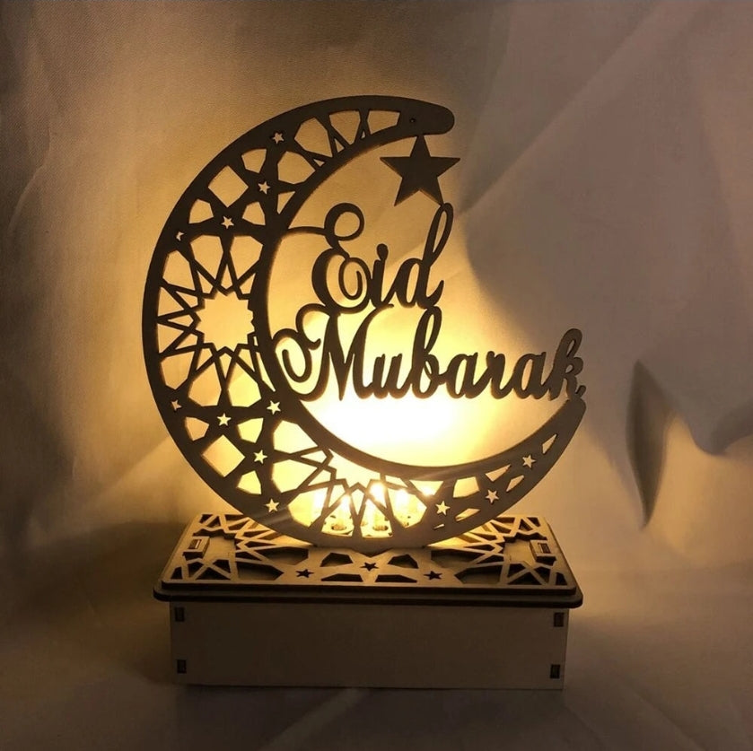 Ramadan Moon Lamp - LED Desk Light Islamic Decoration for Eid Mubarak
