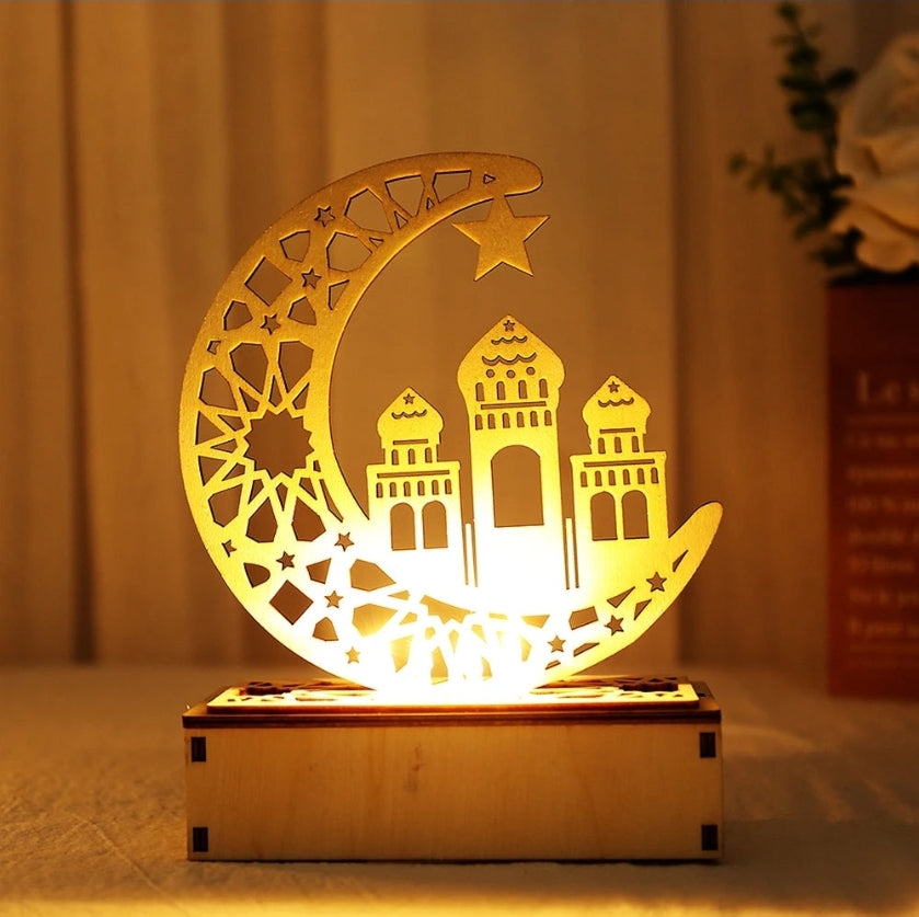 Ramadan Moon Lamp - LED Desk Light Islamic Decoration for Eid Mubarak